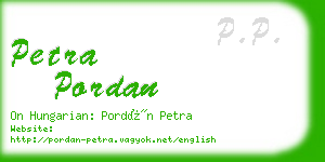 petra pordan business card